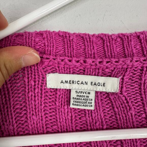 American Eagle Hot Pink Button Front Cardigan Sweater - Picture 7 of 9